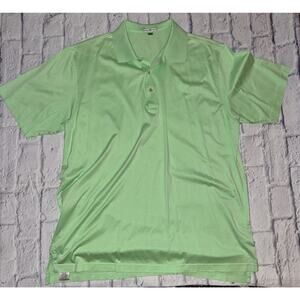 Peter Millar Men’s Summer Comfort Golf Polo Short Sleeve Lime Green Size XL Logo